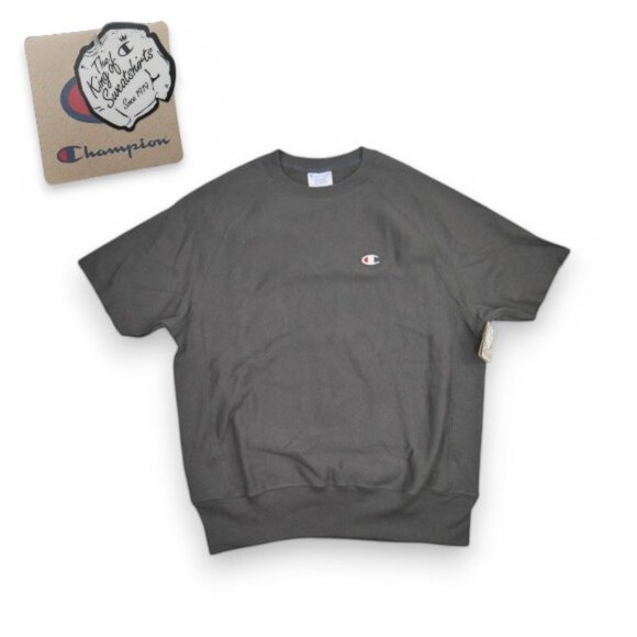 Champion Reverse Weave Short Sleeve Sweatshirt Gray Men's Size Small Boxing Gym - Picture 1 of 9